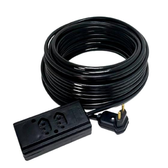 Imagem de Extensão Elétrica 10A Reforçada 30M Pp 2X2,5Mm 2 Tomadas 90º