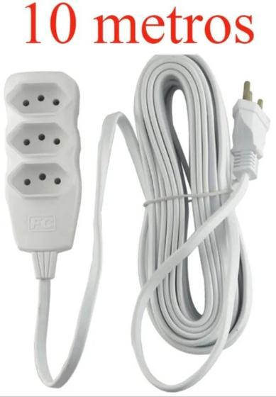 Extensão Elétrica 2p + T - 3 Tomadas - Com 10 Metros De Cabo Menor preço em Extensão Elétrica 2p + T - 3 Tomadas - Com 10 Metros De Cabo
