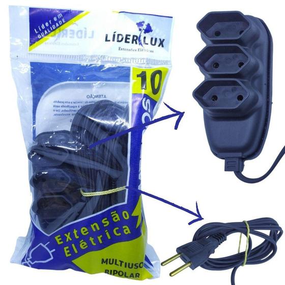 Extensão Elétrica 3 Tomadas Lider Lux 10 Metros Multiuso é ruim? Extensão Elétrica 3 Tomadas Lider Lux 10 Metros Multiuso é boa?