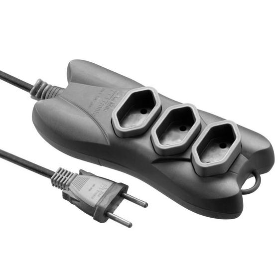 Extensão Elétrica 5 Metros 2x0.75 Mectronic - Preto Menor preço em Extensão Elétrica 5 Metros 2x0.75 Mectronic - Preto