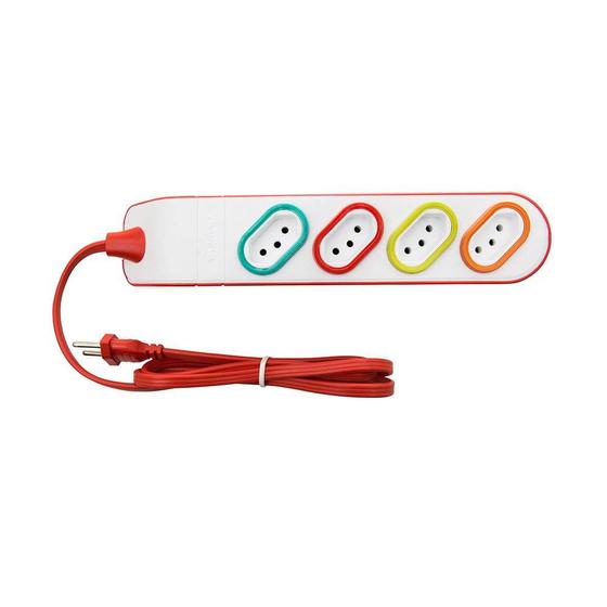 Extensão elétrica Multitomadas 5m 4 tomadas 2P T 10A DN1849 vermelha Daneva Menor preço em Extensão elétrica Multitomadas 5m 4 tomadas 2P T 10A DN1849 vermelha Daneva