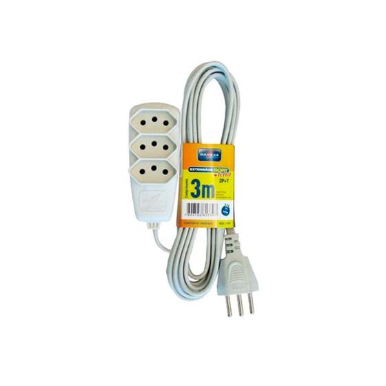 Extensão elétrica Sort 3m 3 tomadas 2P T 10A 250V DN 1779 Daneva Menor preço em Extensão elétrica Sort 3m 3 tomadas 2P T 10A 250V DN 1779 Daneva