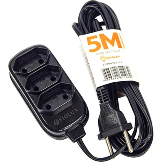 Imagem de Extensao Fiolux Connect 2P 05Mt Preto