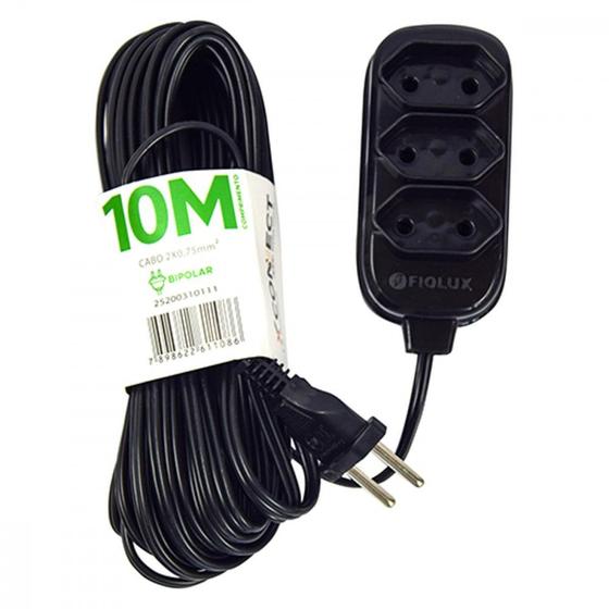 Imagem de Extensao Fiolux Connect 2P 10Mt Preto