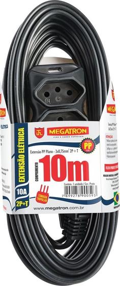 Imagem de Extensão Megatron 3x0,75mm 10m PP