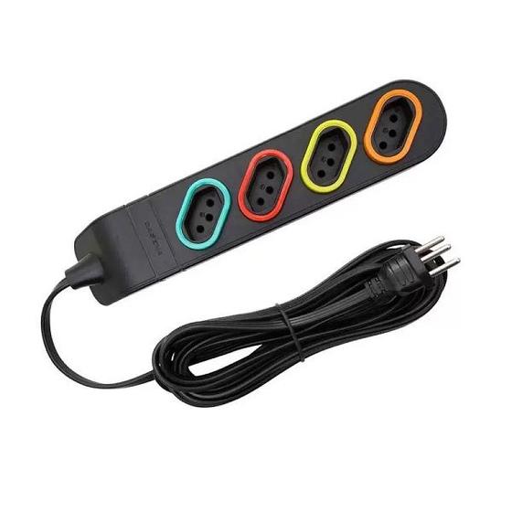 Imagem de Extensao Multitomada Pp 3x0,75 2p+t 10a Preto 3m (dn1846)- Daneva