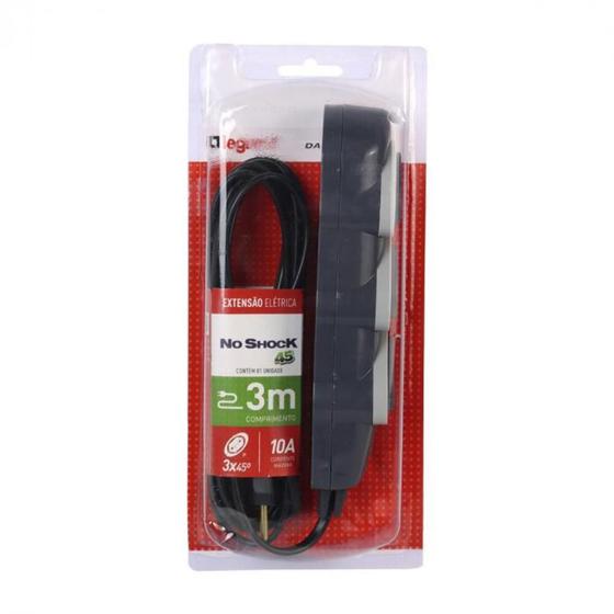 Imagem de Extensao Noshock 45 PP 2X0,75 2P 10A Grafite 3 Metros DN1717