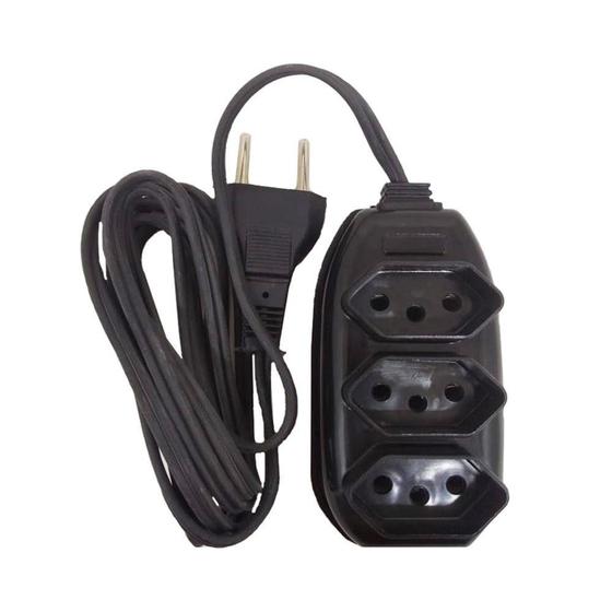 Imagem de Extensao pl 2 metros preto plug extensor