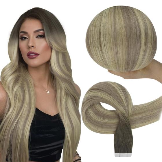 Imagem de Extensões de Cabelo Full Shine Tape-In - 60cm, 10 Unidades, 25g
