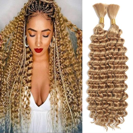 Imagem de Extensões de cabelo FYIMUYI Deep Wave Bulk Braiding 160g 27