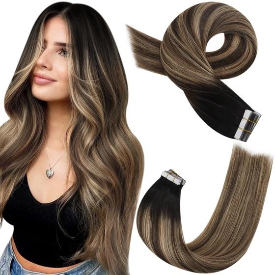 Imagem de Extensões de cabelo Moresoo Tape em Ombre Human Hair 50g 20cm