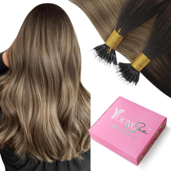 Imagem de Extensões de cabelo Nano Ring YoungSee Brown Human Hair 50g