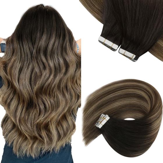 Imagem de Extensões de Cabelo Tape-in Sunny Hair - Preto Ombre 14 Polegadas - 50g