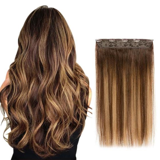 Imagem de Extensões de cabelo Winsky Real Human Hair Brown Balayage 100g