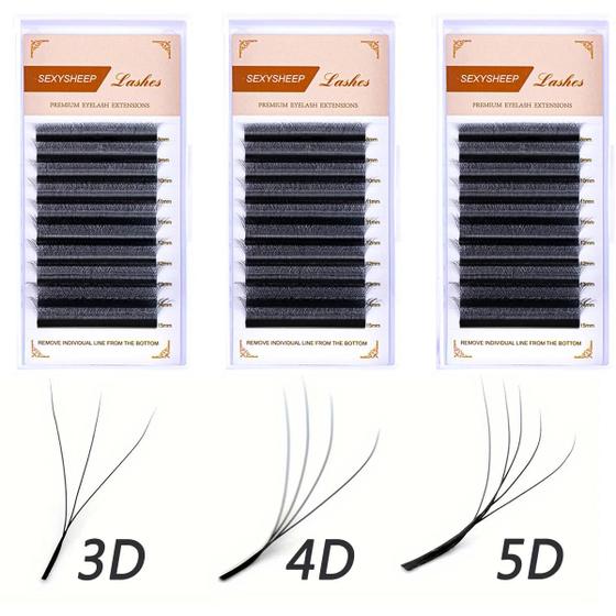 Imagem de Extensões de Cílios 3D, 4D e 5D - Formato W, Floração Automática, Leve e Natural