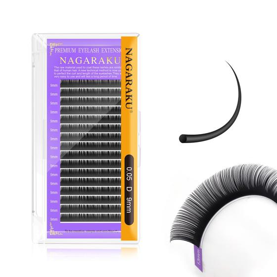 Imagem de Extensões de Cílios Nagaraku - 0,05 mm D Curl 9 mm - Cílios Individuais