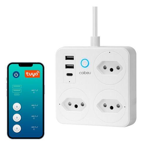 Imagem de Extensões Inteligente Wifi Tuya 3 Tomadas 2usb 1pd