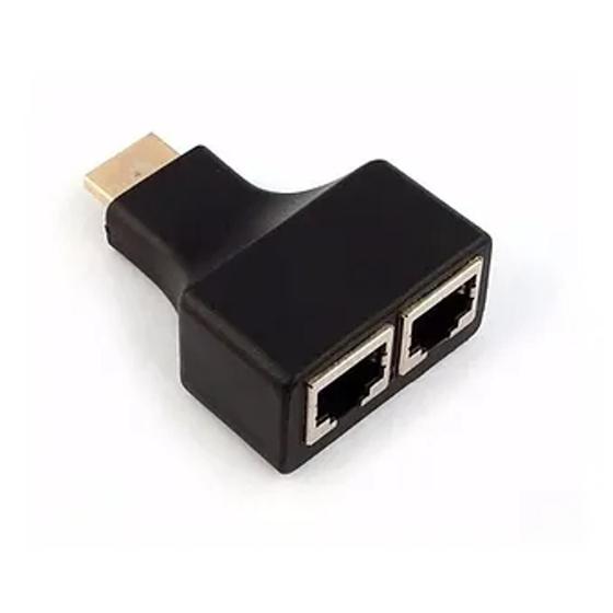 Imagem de Extensor Adaptador Hdmi Para  Cabo De Rede Rj45 Cat-5e/6