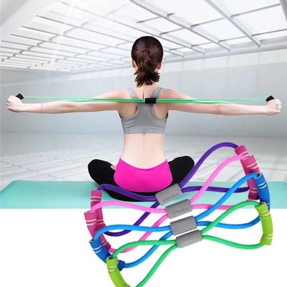 Imagem de Extensor Banda Elástica Exercícios e Treinos de Resistência Yoga Fisioterapia Alongamento EL2610