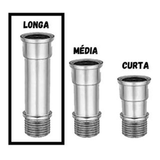 Imagem de Extensor Conector De Torneira Longa 1/2 X 1/2 Metal Cromada