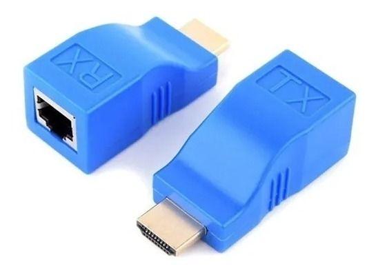 Imagem de Extensor Conversor Hdmi Via 1 Cabo Rede Rj45 4k 30m Cat5e/6