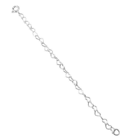 Imagem de Extensor Coração 10 Cm Com Fecho Prata Legitima 925