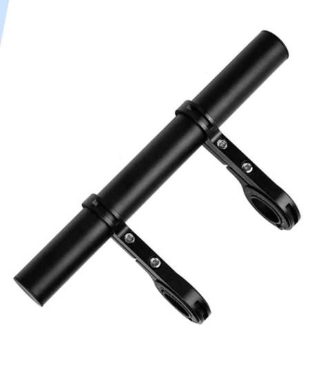 Imagem de Extensor de Guidão Preto 30 cm de Bicicleta com Suporte + Chave
