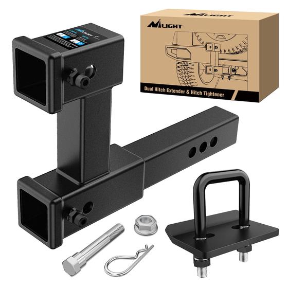 Imagem de Extensor de Receptor de Engate Nilight Dual de 10cm - Extensão Máxima de 2 Polegadas