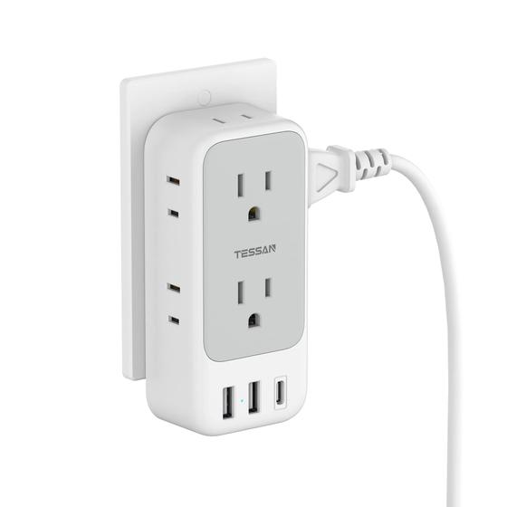 Imagem de Extensor de Tomada TESSAN 7 Saídas com 3 USB-C