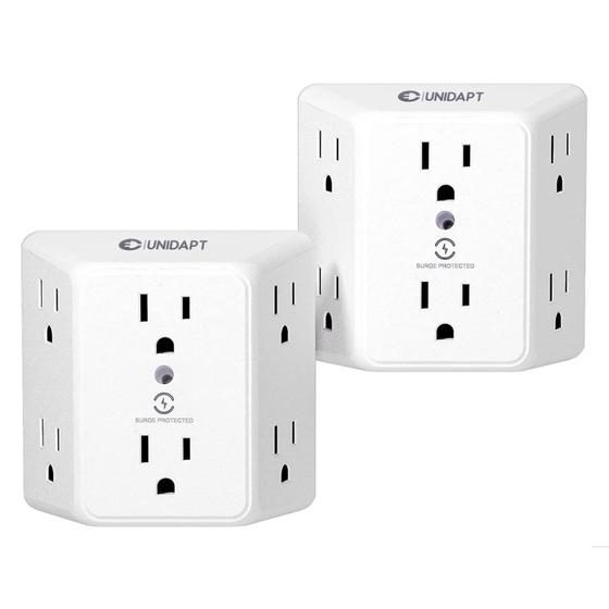 Imagem de Extensor de Tomadas Unidapt Multi Plug - 6 Tomadas + 2 USB com Protetor de Surto