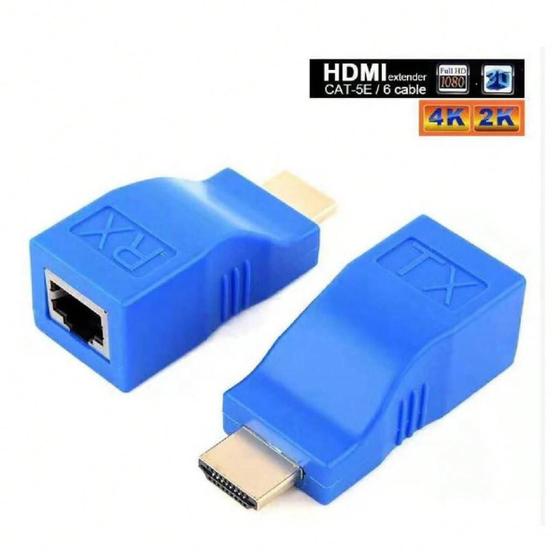 Imagem de Extensor Hdmi 30 metros Via 1 Cabo De Rede Rj45 Cat5e/6 Cobre Audio video