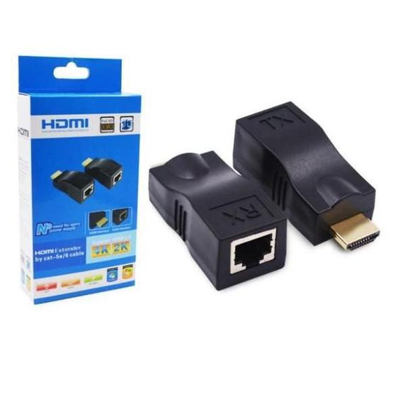 Imagem de Extensor Hdmi 30 Metros Via 1 Cabo De Rede Rj45 Cat5E/6