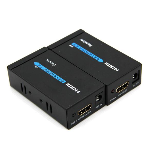 Extensor Hdmi 60 Metros Cat 5e Cat 6 Fonte Bivolt Menor preço em Extensor Hdmi 60 Metros Cat 5e Cat 6 Fonte Bivolt