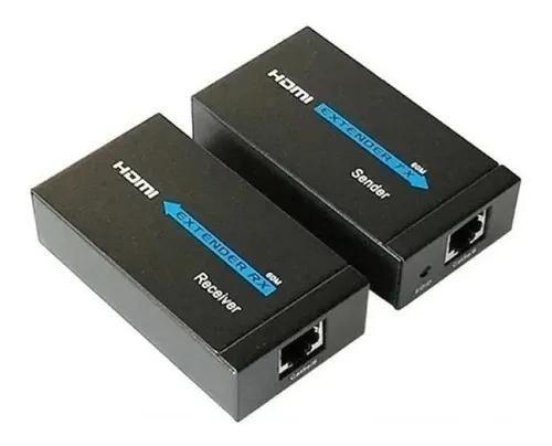 Imagem de Extensor Hdmi 60 Metros Para cabo De Rede Rj45 Cat5/6 2 Fontes NF