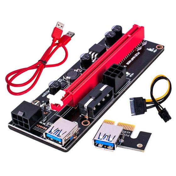 Imagem de Extensor PCI-E Express USB 3.0 6-pinos - Riser de GPU (Vermelho) - 1x a 16x