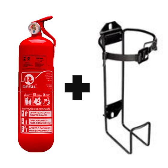 Imagem de Extintor Automotivo Veicular ABC 2kg - R954 (Empinhadeira/Caminhão/Náutico) 5 Anos com Suporte Resil