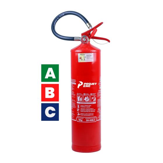Imagem de Extintor de Incêndio ABC 4kg + Suporte - Certificado InMetro - 1 ano de Validade