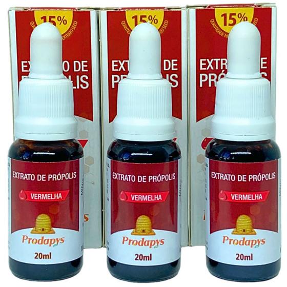 Imagem de Extrato da Própolis Vermelha 20ml  Kit com 3 - Prodapys