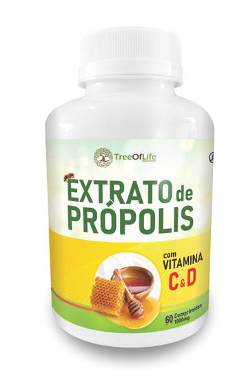 Imagem de Extrato de própolis com vitamina c d 60 comprimidos 1000mg tree
