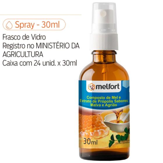 Imagem de Extrato de própolis Composto de mel Malva e Agrião - Spray 24 Und