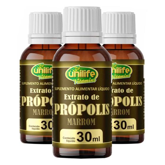 Imagem de Extrato de Própolis Marrom 30ml Kit com 3