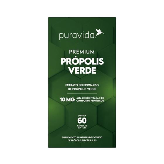 Imagem de Extrato de Própolis  Premium Própolis Verde - 60 Cápsulas  Puravida