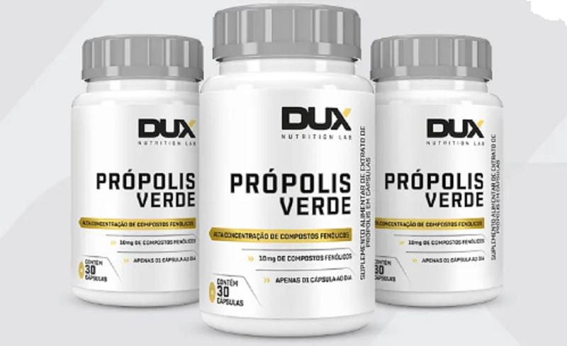 Imagem de  Extrato de Propolis Verde 10 mg  compostos fenólicos por cápsula Kit  03 unidades -Dux Nutrition