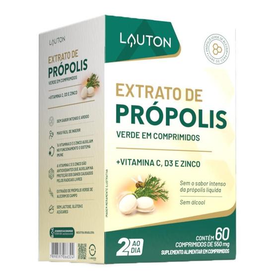 Imagem de Extrato de própolis vitamina c/d3/zinco com 60 comprimidos