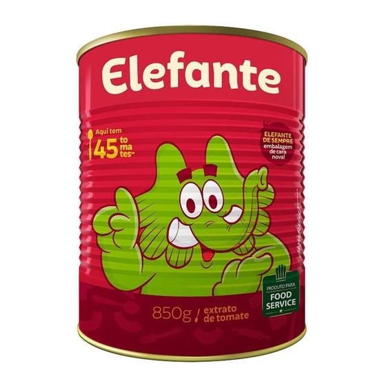 Imagem de Extrato de Tomate Lata Elefante 850g  - Embalagem c/ 12 unidades