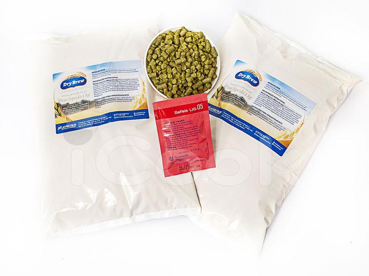 Imagem de Extrato Malte Dme 2kg + Lupulo Amarillo 50g + Fermento Us 05