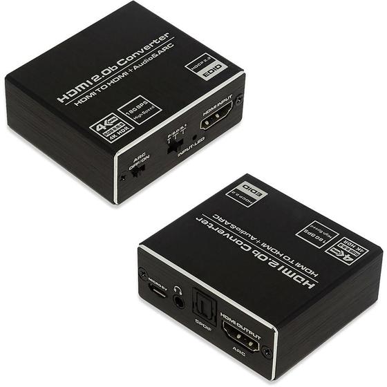 Imagem de Extrator de Áudio HDMI 4k 2.0 4K 60Hz + Áudio P2 e Óptico