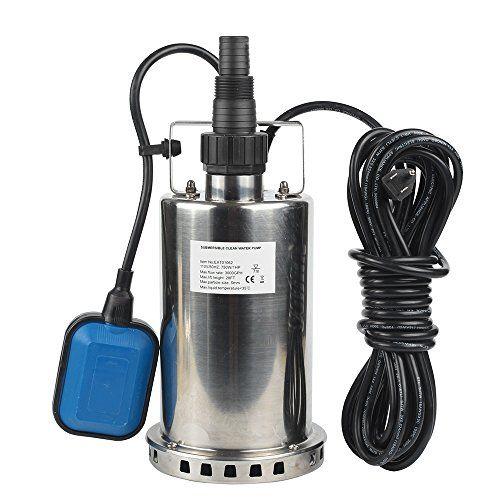 Imagem de EXTRAUP 1HP 3000 GPH Aço inoxidável Submersível Transferência de Água Limpa Bomba Piscina De inundação Bomba Sump Bomba