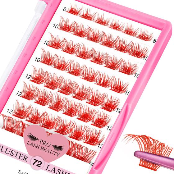 Imagem de Eyelash Clusters PRO LASHBEAUTY Coloridos, 72 unidades de 8 a 16 mm, reutilizáveis