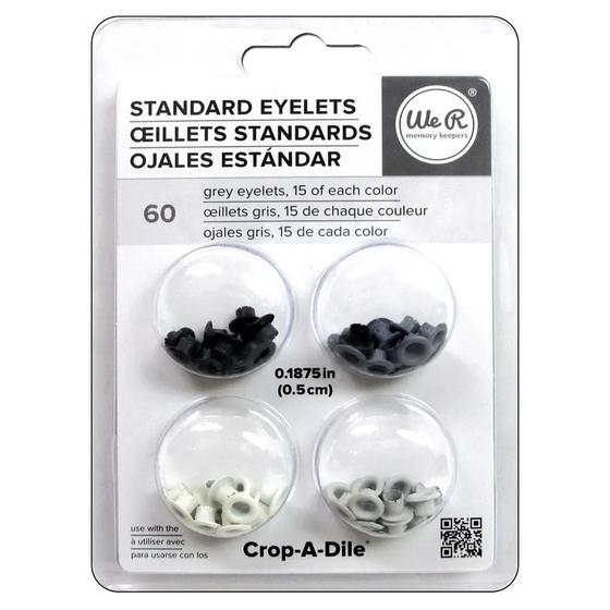 Imagem de Eyelets Standard Wer Memory Keepers-contém 60 Ilhoses Gris